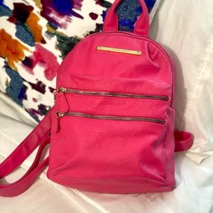 Leather Pink Backpack